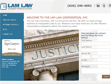 Tablet Screenshot of lam-law.com